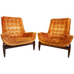 Velvet Lounge Chairs by Adrian Pearsall