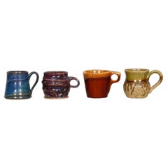 Tazze in terracotta con smalto a goccia - set di 4 pezzi