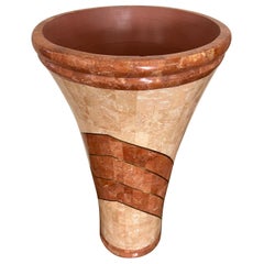 1980 Maitland-Smith Style Tessellated Stone Vase Umbrella Holder