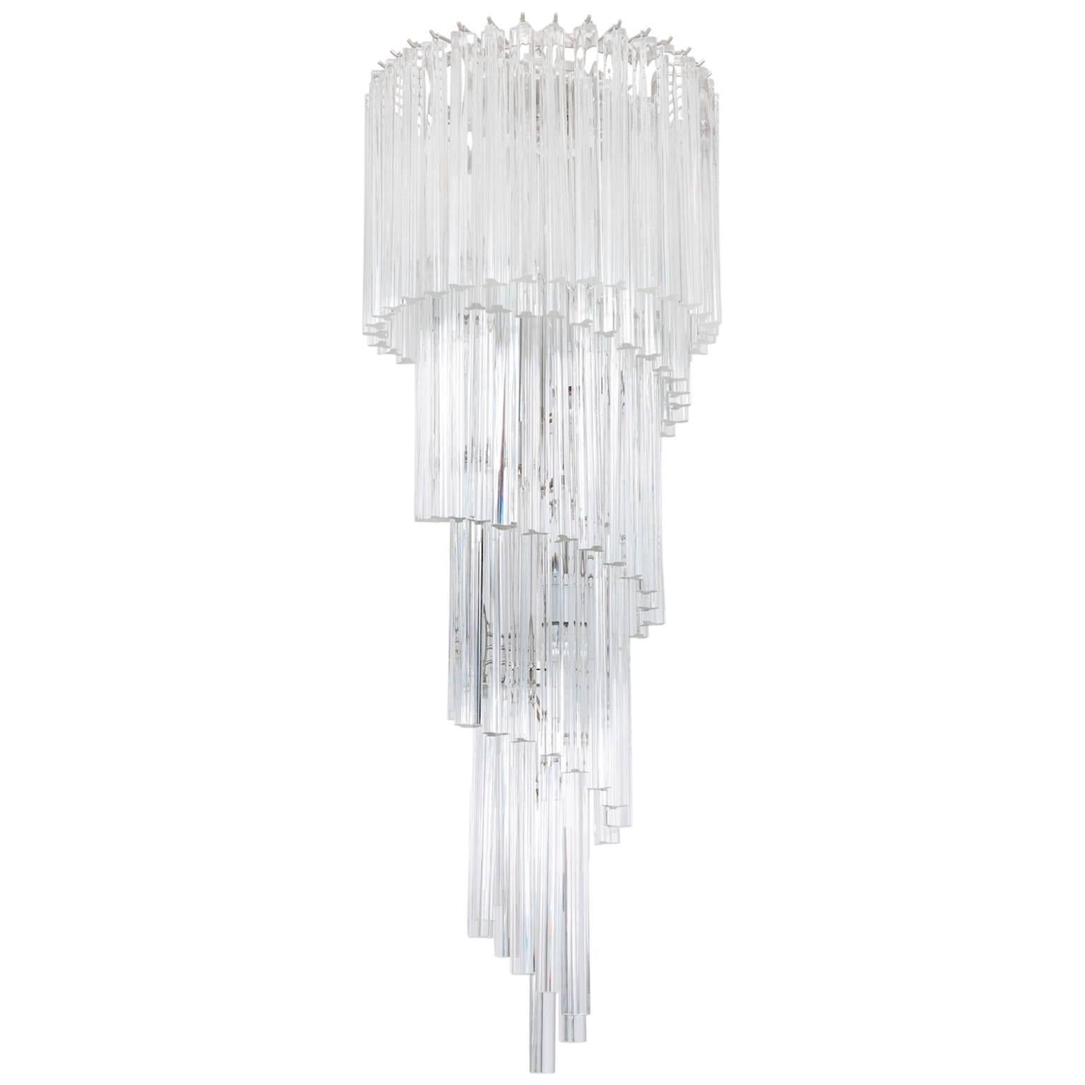 Italian Spiral Chandelier Attributed to Camer Glass, circa 1970s