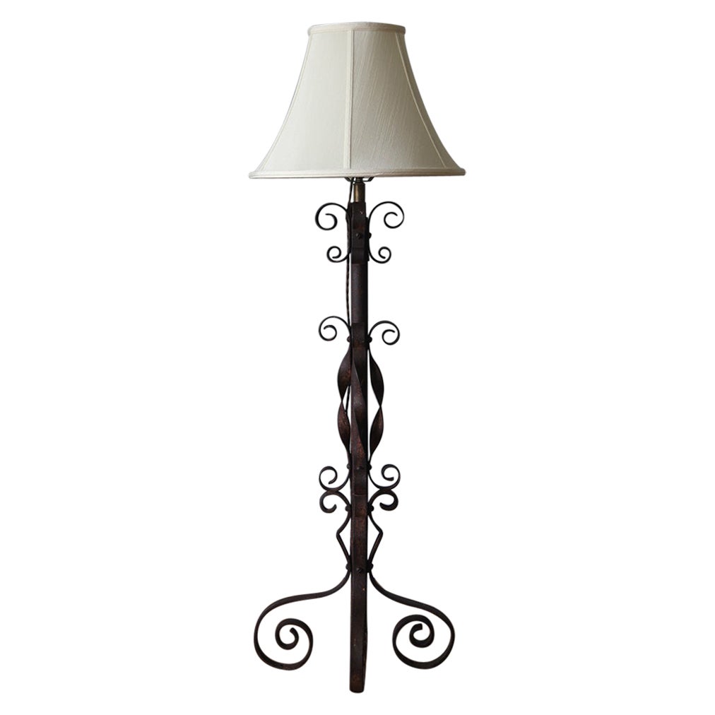 French Wrought Iron Floor Lamp, 1940