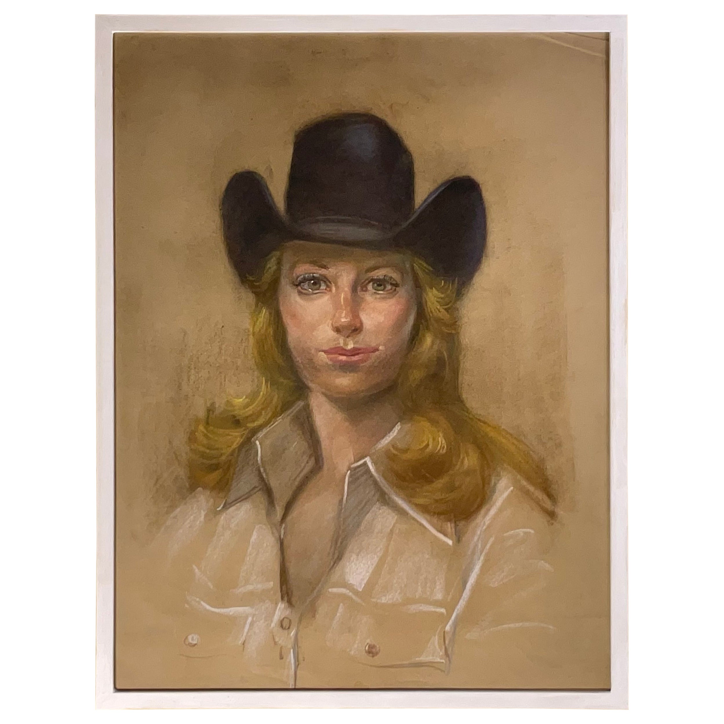 Portrait d'une femme au chapeau noir