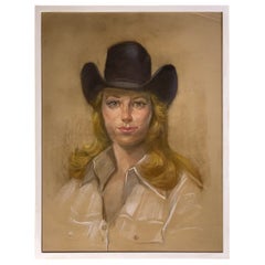 Portrait d'une femme au chapeau noir