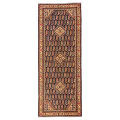 Alfombra Khila Caucásica Antigua de 4,6x12 pies, Ca 1800, Calidad de Museo Corredor de Coleccionistas