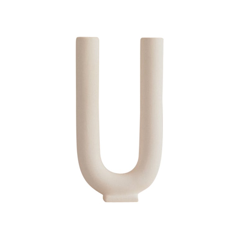 Vase Ceramic Handmade White Matte Unglazed - You