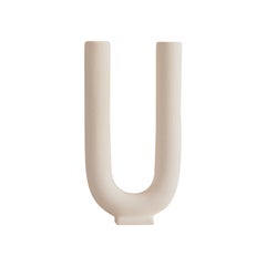 Vase Ceramic Handmade White Matte Unglazed - You