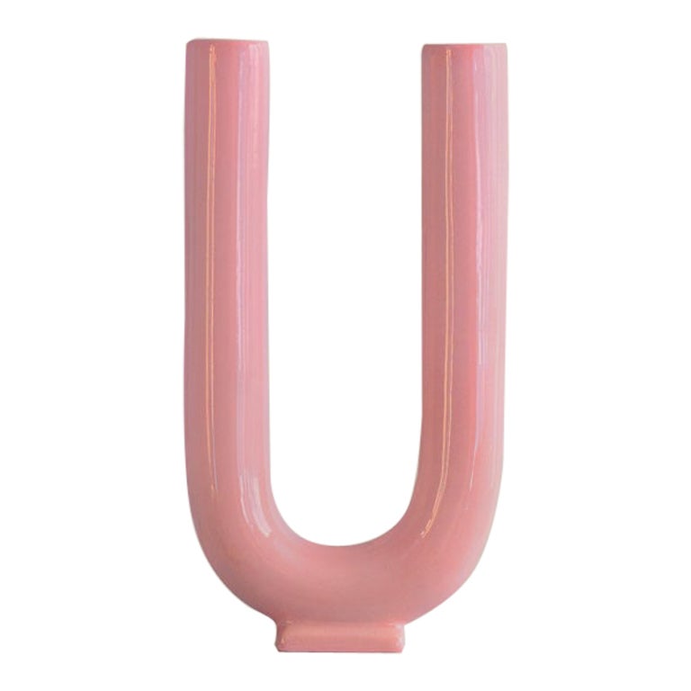 Vase Ceramic Handmade Pink Glazed - You