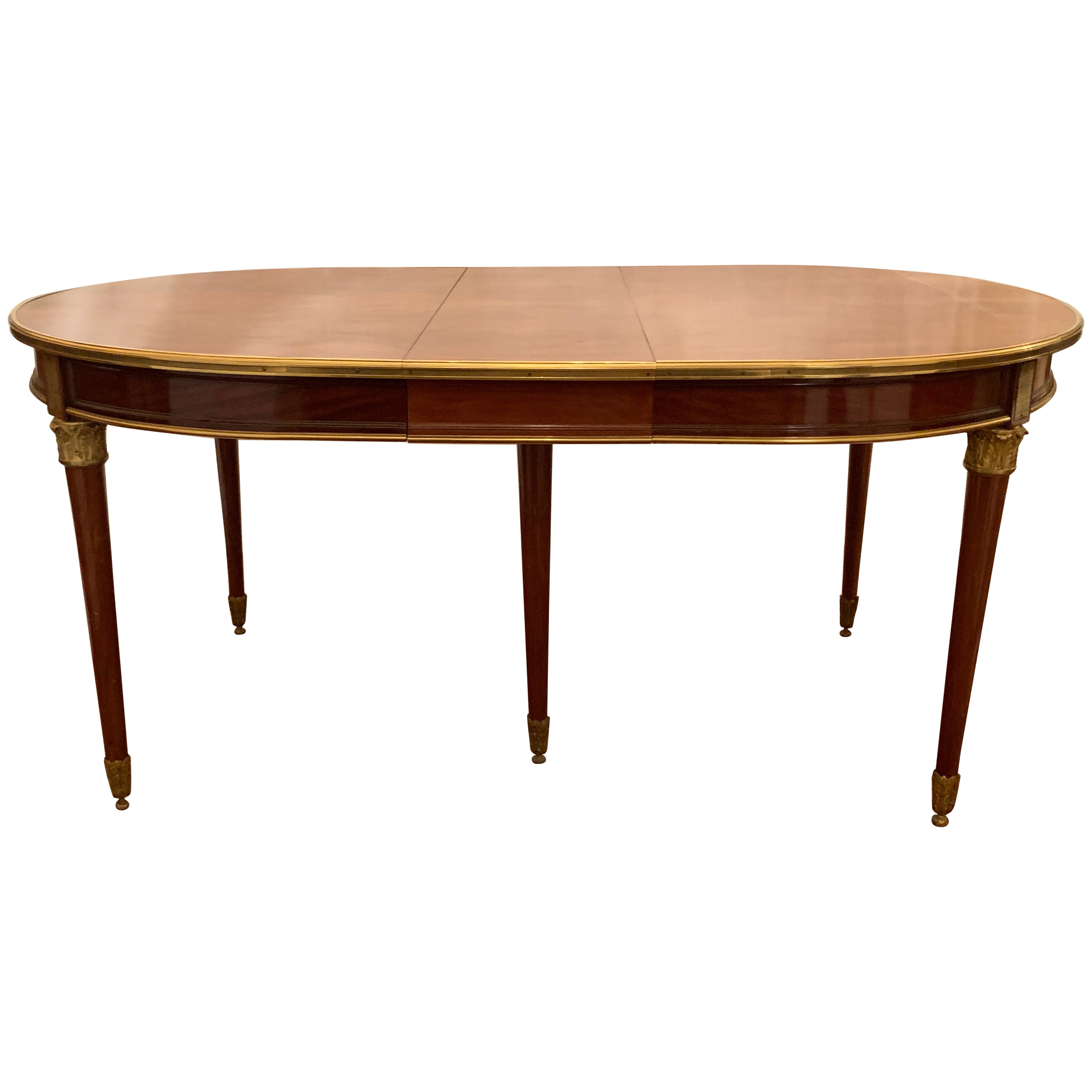 Magnificent dining table and eight chairs with ormolu bronze