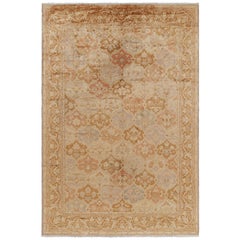 Vintage Oushak Europäischer Stil Teppich in Brown mit Blumenmustern  Rug & Kilim