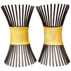 Ein Paar Wandleuchten aus Metall, ca. 1970/1980