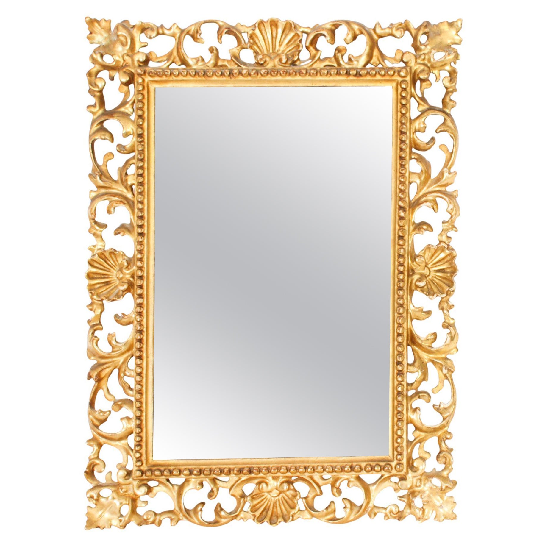 Antique Italian Giltwood Florentine Mirror 19th Century 40 x 30cm