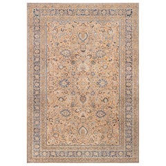 Doris Leslie Blau Tappeto antico persiano Tabriz arancione in lana fatto a mano