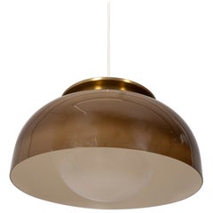Lampadario vintage anni 70 plastica marrone design L.Massoni per Harwey Guzzini