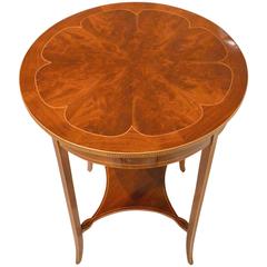 Antique Flame Mahogany Inlaid Edwardian Period Occasional Table