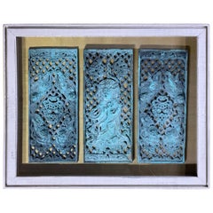 Antike Bronze-Wandschachtel mit Schattenkasten – asiatisches Art déco, exquisite Patina