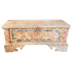 A Louis Philippe Fake Marble Lacquered Wood Sicilian Wedding Blanket Chest