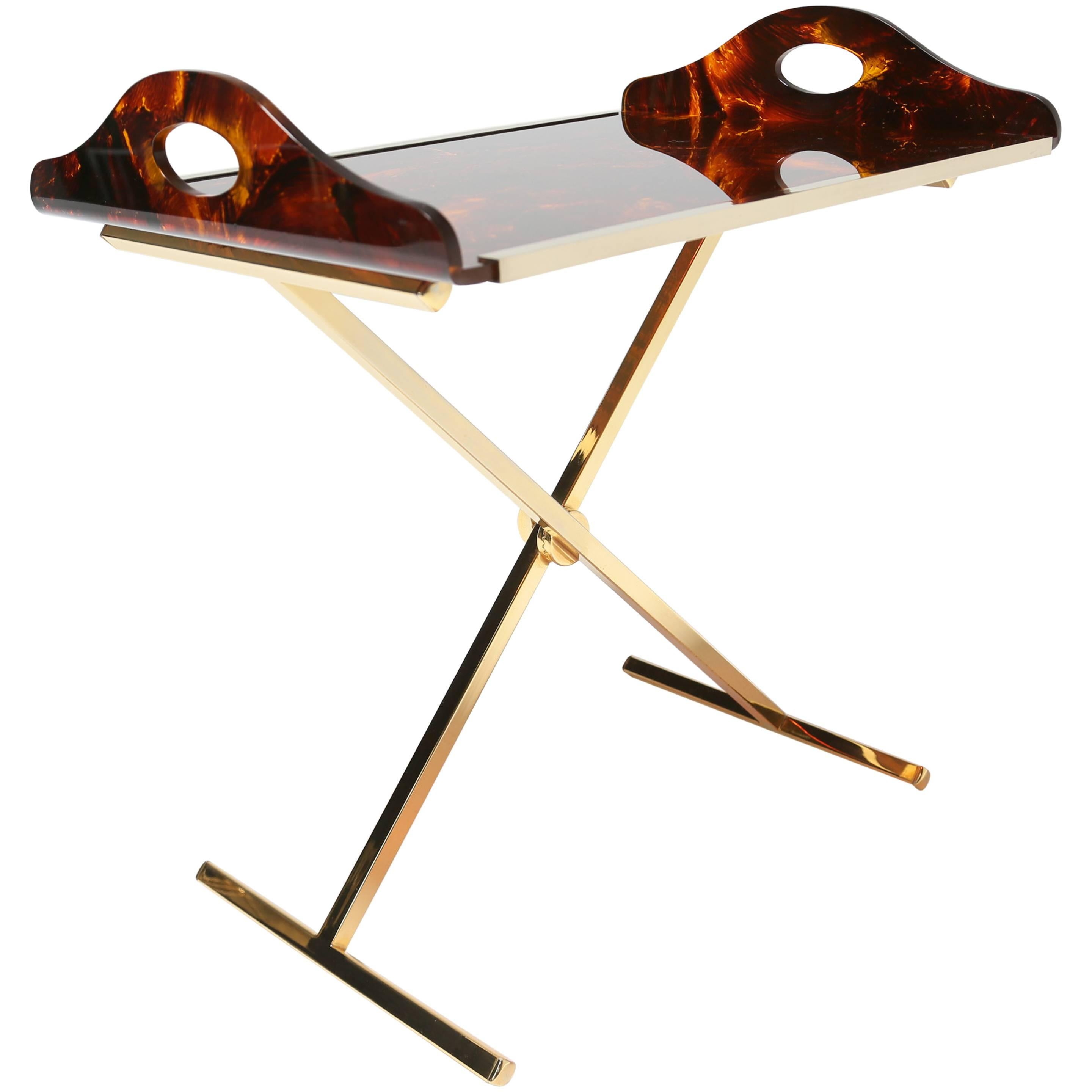 Faux Tortoiseshell Tray Table