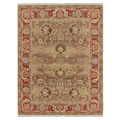 Rug & Kilim's Persian Tabriz Style Rug in Beige-Brown with Floral Patterns (tapis persan de style Tabriz en beige et brun avec des motifs floraux)
