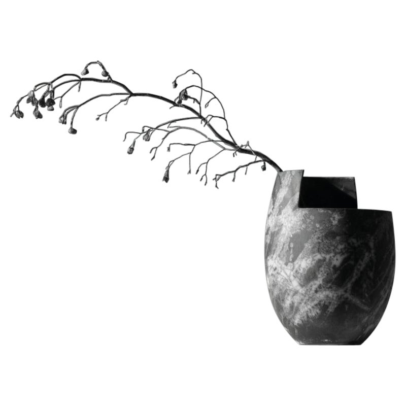 Vaso medio Cut Naked Raku Dark di Studionudo