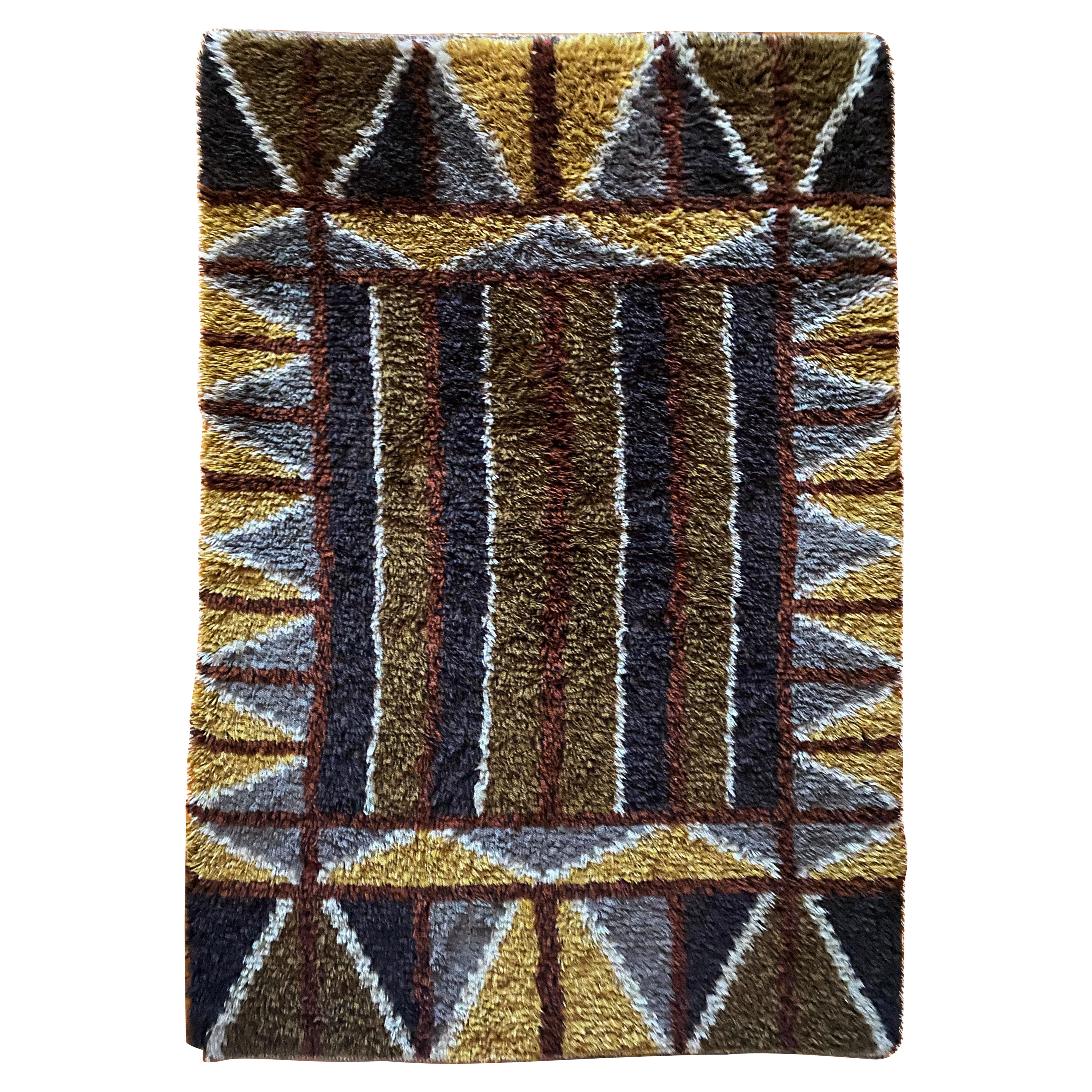 Mid-century Modern High Pile Rya Rug, Sweden, 1960s