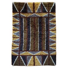 Mid-century Modern High Pile Rya Rug, Sweden, 1960s