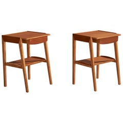 Schwedische Designerin, Nachttische, Teakholz, Schweden, 1960er Jahre