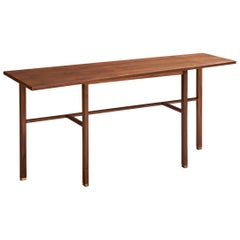 Edward Wormley, Console Table, Walnut, Brass, USA, 1950s