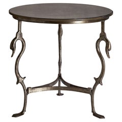 French Designer, Side Table, Metal, Glass, France, 1950s