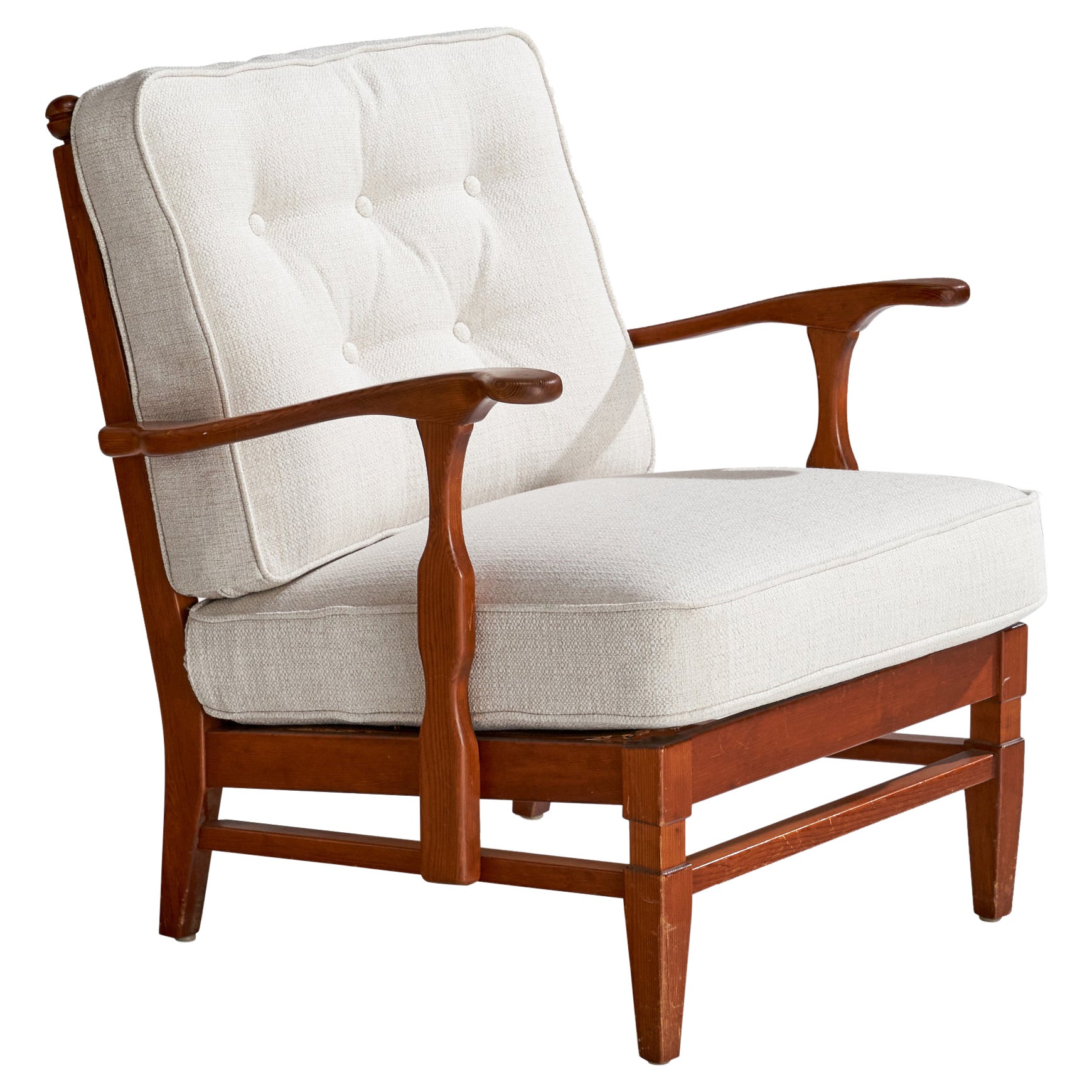 Göperts möbler, Lounge Chair, Pine, Fabric, Sweden, 1940s