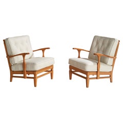 Göperts Möbler, Lounge Chairs, Pine, Fabric, Sweden, 1940s
