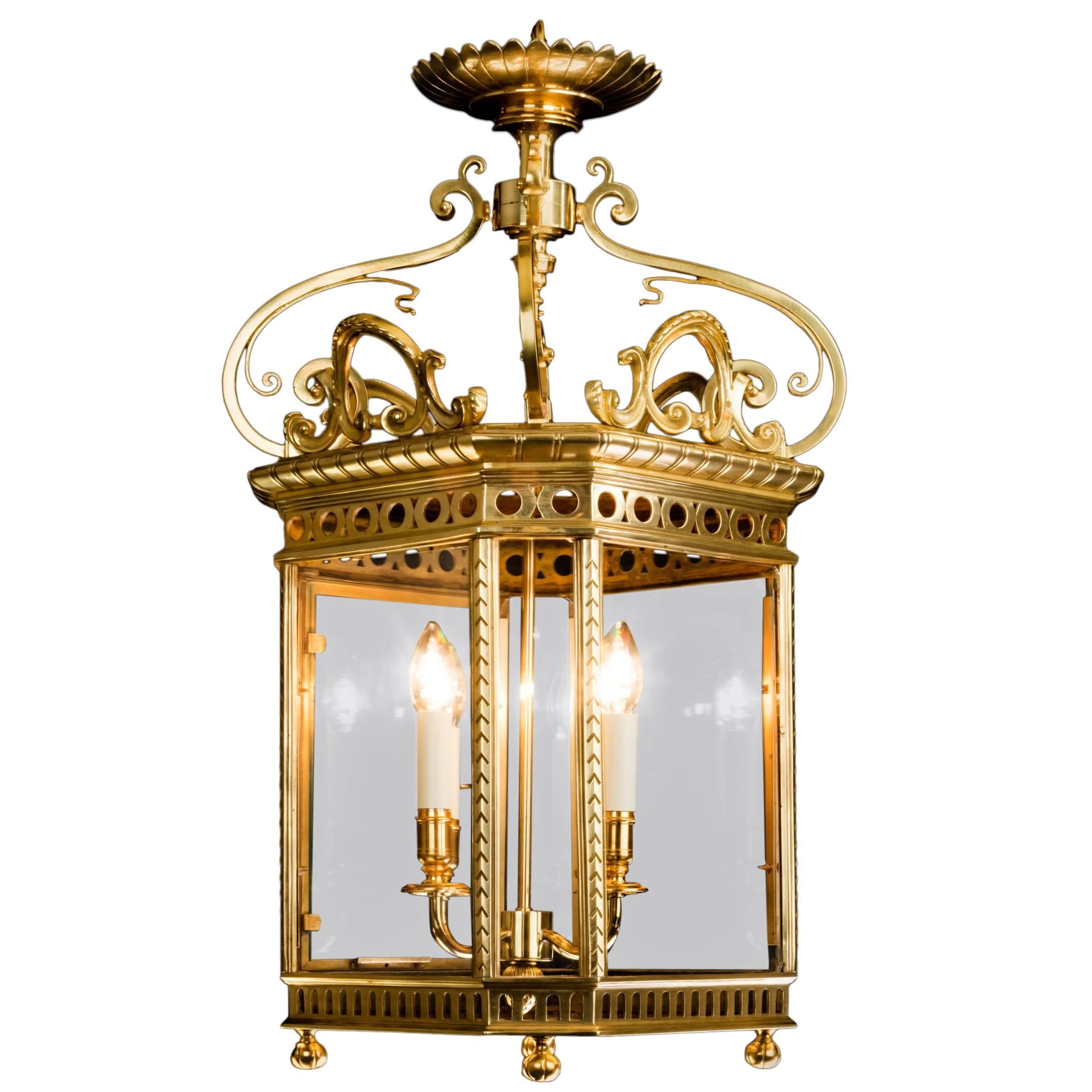 Large Antique Brass Lantern