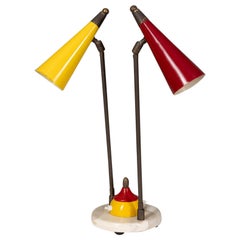 Vintage table lamp 1950s cone lampshades Italian design
