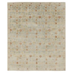 Rug & Kilim’s Spanish Style Rug in Off-White-Beige with Floral Patterns “Bilbao”