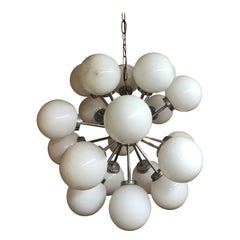 Mid-Century Milk Glass Sputnik Chandelier
