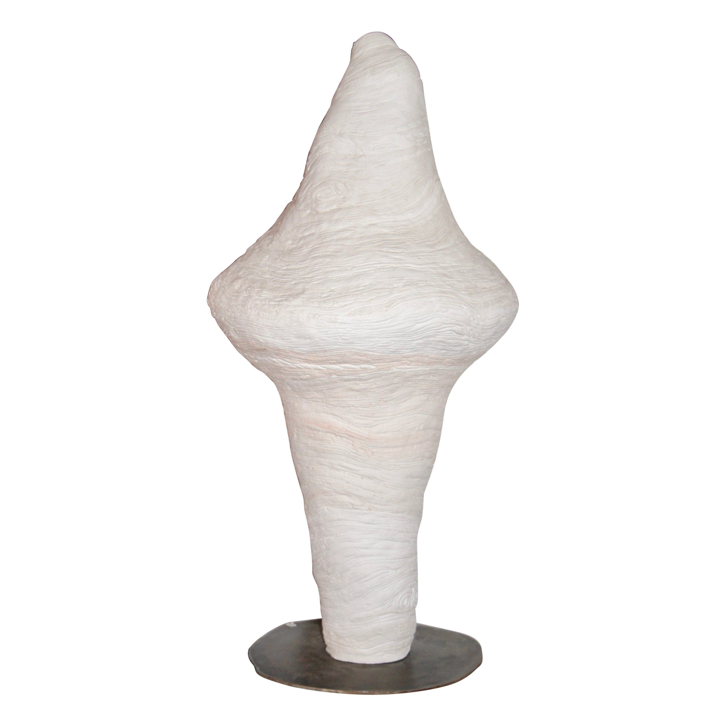 Abstract ceramic and metal sculpture