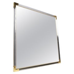 Vintage lucite and brass mirror, 1970s