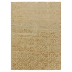 Rug & Kilim - Tappeto cinese in stile Art Deco in oro con motivo floreale beige-marrone