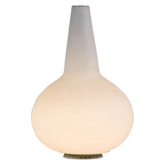 Lámpara/florero de mesa de vidrio opalino Max Ingrand para Fontana Arte Italia 1956