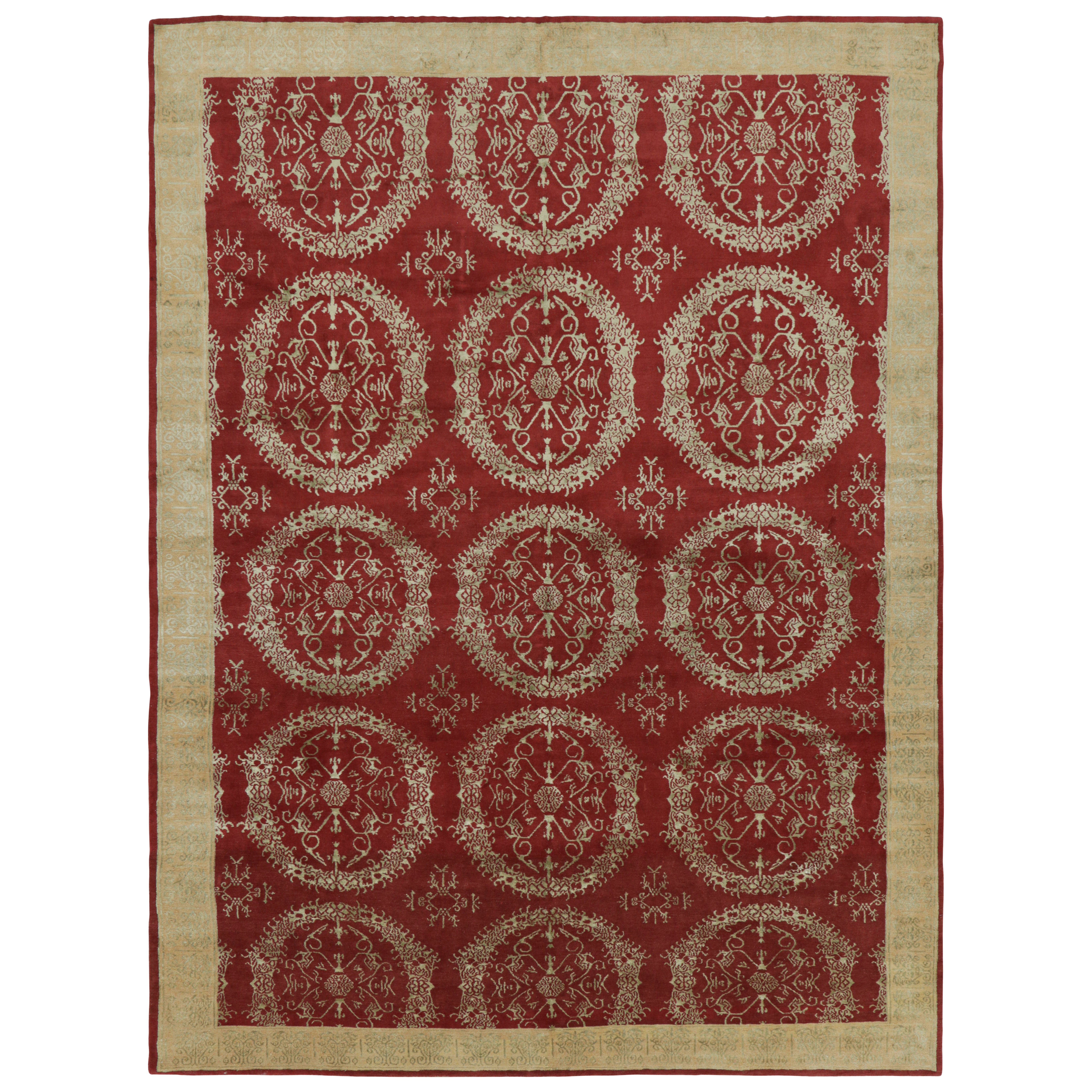 Rug & Kilim’s European Style Rug in Red with Floral Medallions “Catana”