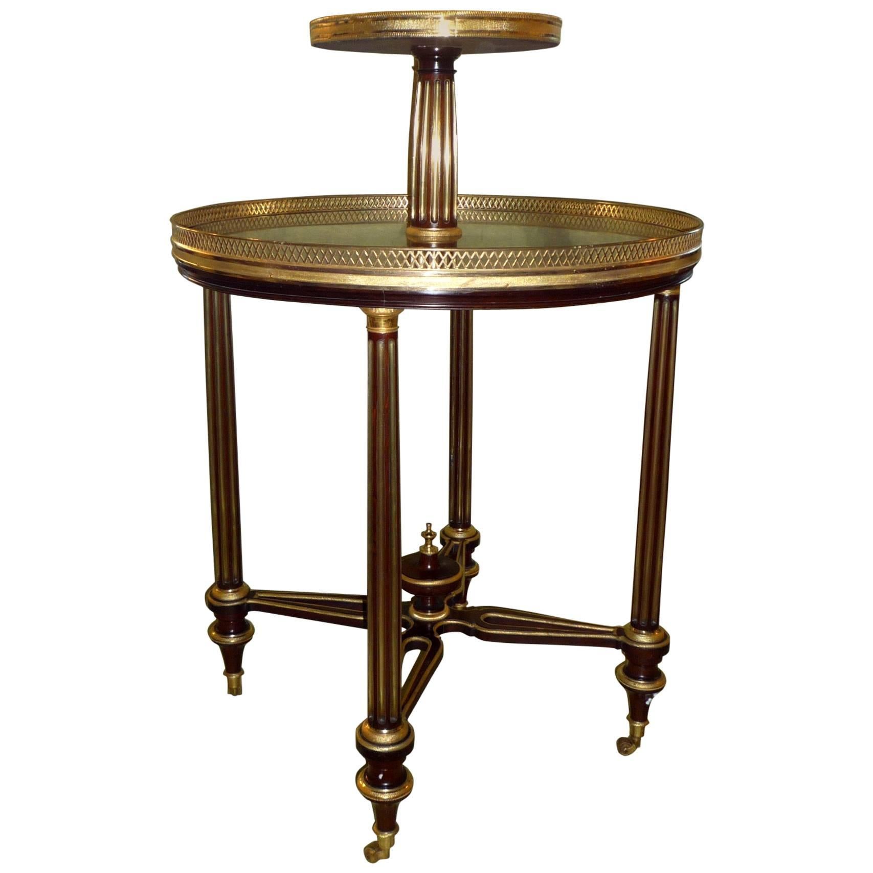 French Louis XVI Period Mahogany and Ormolu Gueridon Table, Stamped Carlin