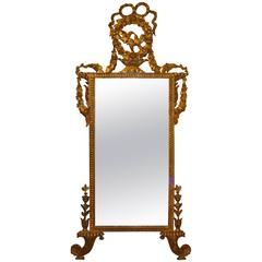 18th Century Italian Tuscan Neoclassical Carved and Giltwood Mirror