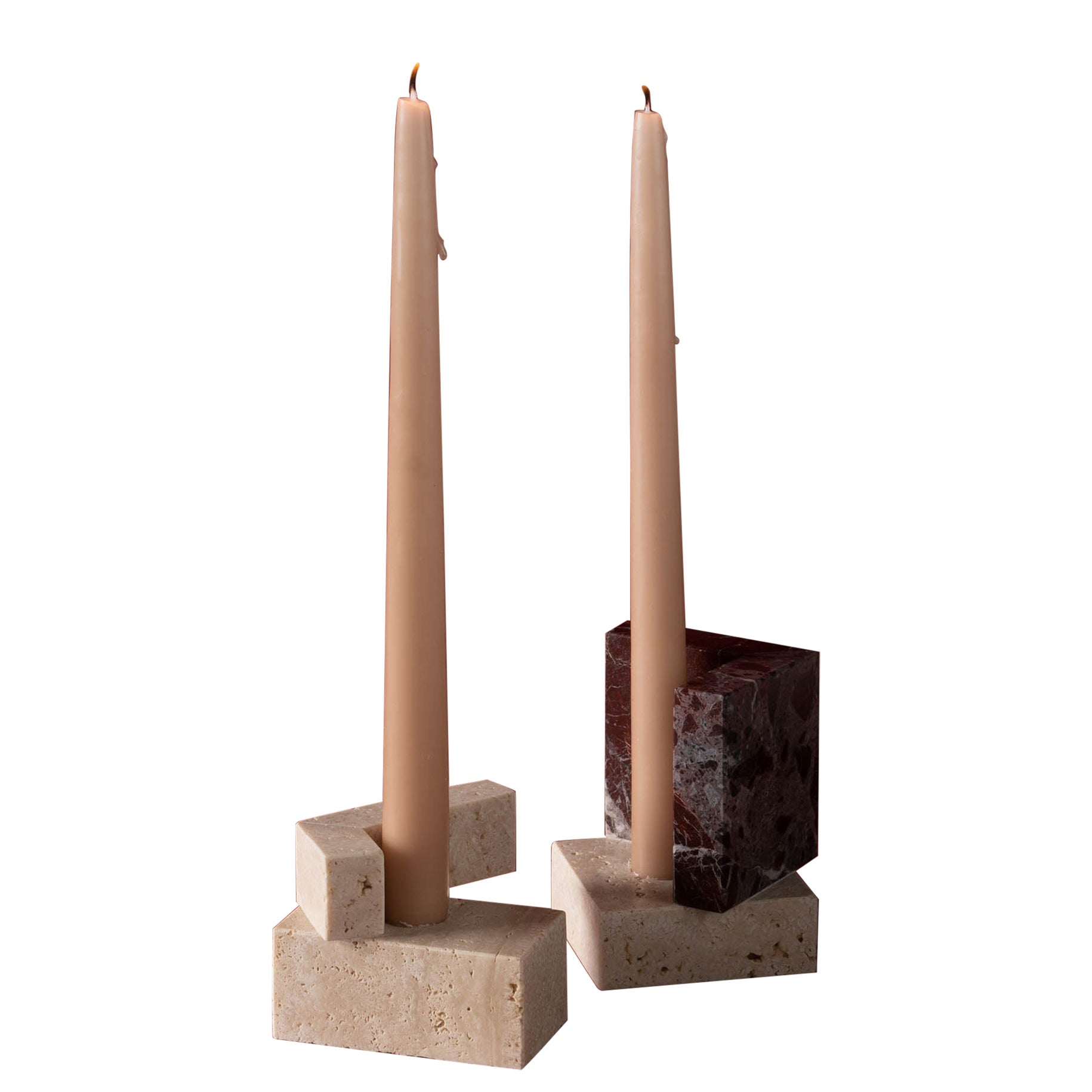 Set Of 2 Block Candle Holders by Studionudo