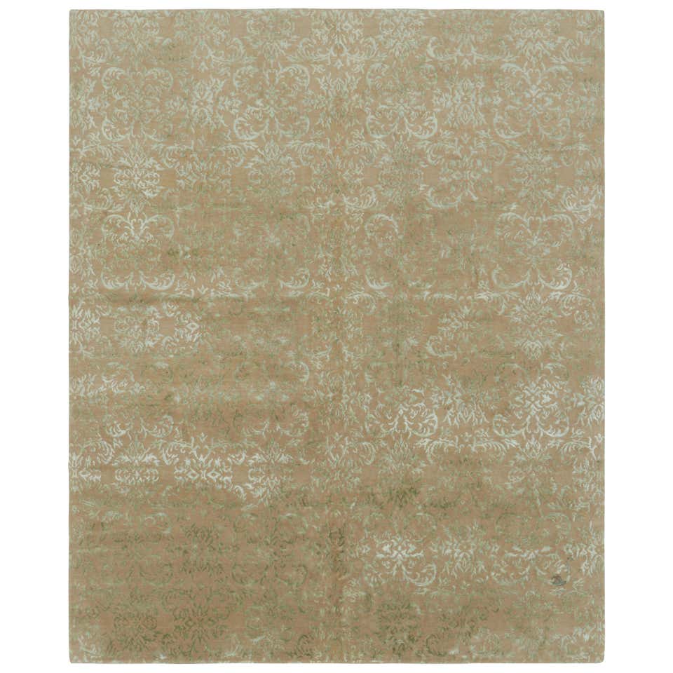 Rug and Kilim’s European Style Rug in Beige-Brown with Arabesque ...