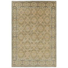 Rug & Kilim’s Spanish Style Rug in Gold with Floral Patterns “Alcaraz”