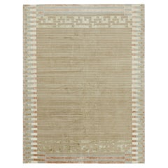 Rug & Kilim's Austrian Art Deco Style Rug with Stripes and Geometric Patterns (tapis autrichien de style art déco avec des rayures et des motifs géométriques)