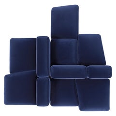 Blue Lapis Fabric Sofa Composition by Amura Lab