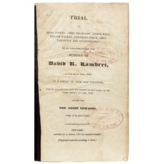 Trial de Moses Parker... pour la fresque de David R. Lambert. NY 1825