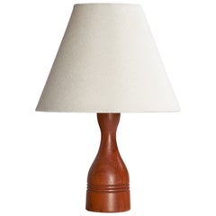 Swedish Designer, Table Lamp, Teak, Sweden, 1960s