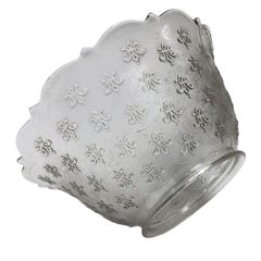 Victorian Textured Gas Light Shade w/ Fleur De Lis Details