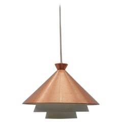 Scandinavian Perforated Copper Mid-Century Modern Copper Ceiling Lamp, 1960s